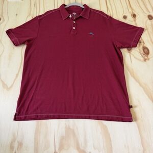 Tommy Bahama Men's XL Island Zone Red Polo w/ Teal Marlin Logo